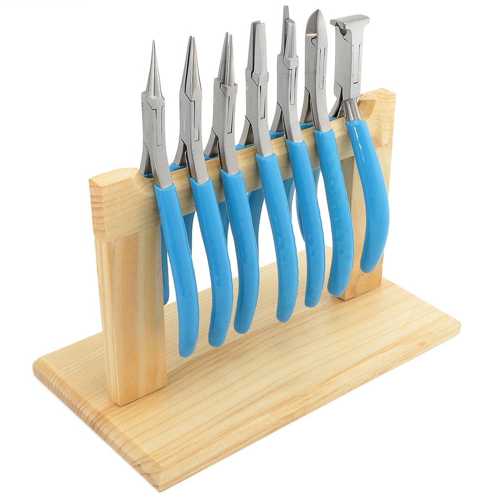 Micro Pliers Set With Wooden Stand