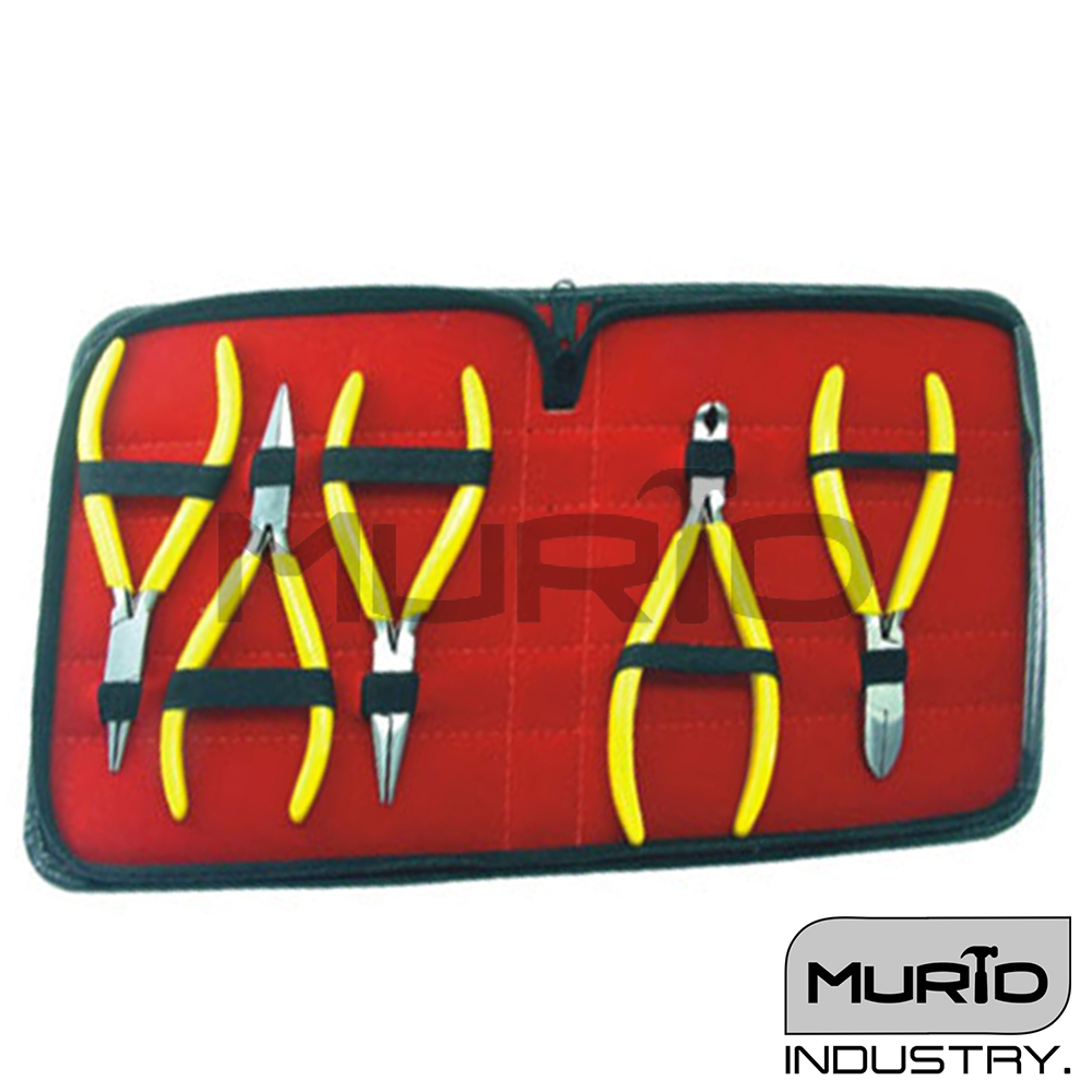 Kit of Plier ,chain, flat, round, end cutter and side cutter 130mm 