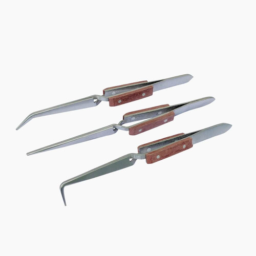Cross Locking Tweezers With Fiber Tip Reverse Action Tweezers Set for Soldering and Hobbiest