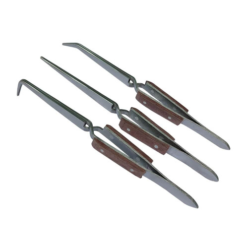 Cross Locking Tweezers With Fiber Tip Reverse Action Tweezers Set for Soldering and Hobbiest