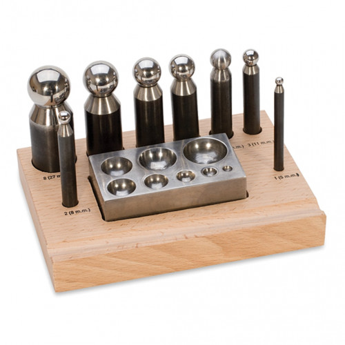Steel Dapping Doming Punch Block Set - 5 MM to 27 MM