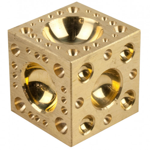 Dapping Block Cube Brass
